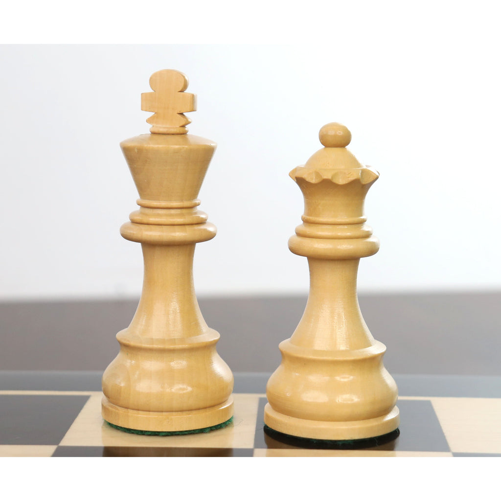 3.9" Tournament Chess Set (Chess Pieces Only) Ebonised Boxwood with Extra Queens