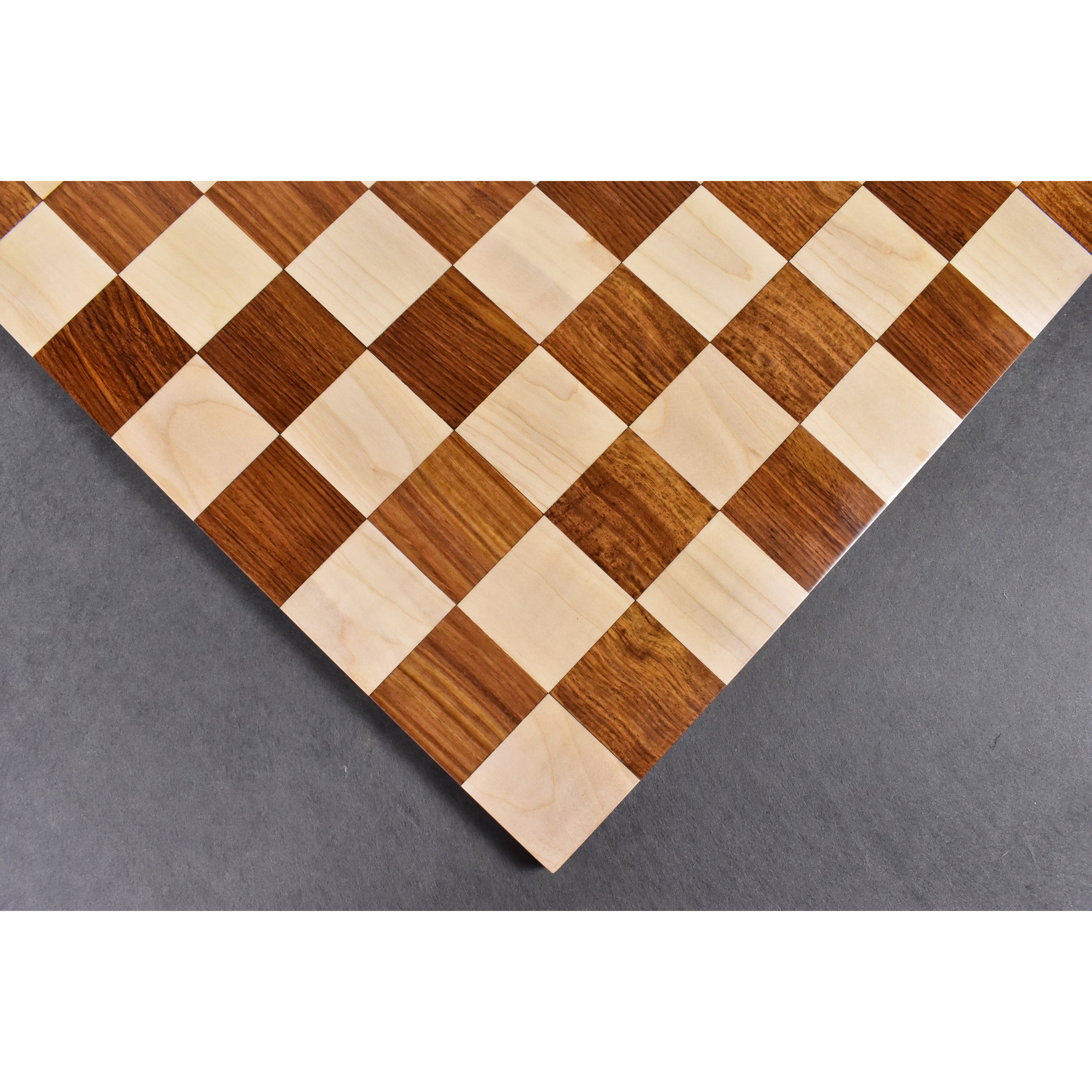 17.3” End Grain Borderless Golden Rosewood & Maple Chessboard 2.16” Square ~ 55mm
