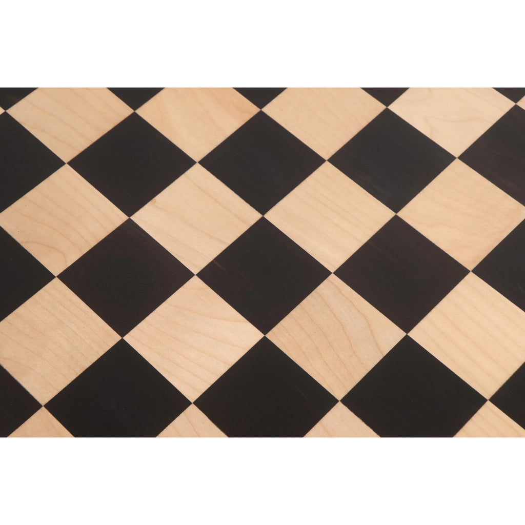 21" Inlaid Ebony & Maple Wood Chess Board 2.18” Square (55 mm)