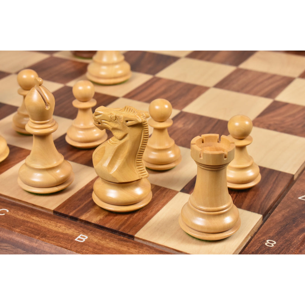 3.6" Golden Rosewood Professional Staunton Weighted Chess Set (Chess Pieces Only) w/4 Queens