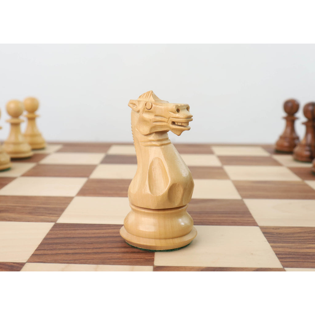 4.1" Golden Rosewood Pro Staunton Weighted Chess Set (Chess Pieces Only) w/4 Queens