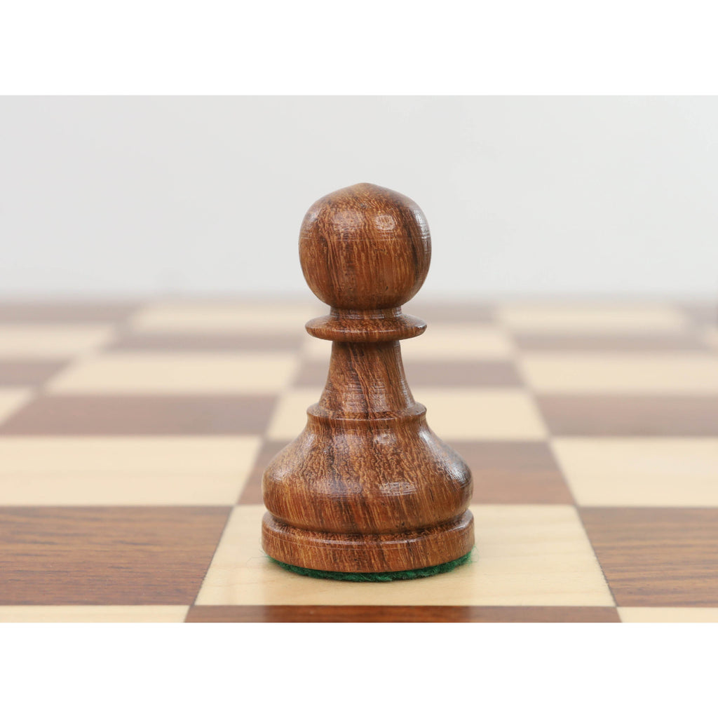 3.9" Tournament Chess Set (Chess Pieces Only) Golden Rosewood with Extra Queens