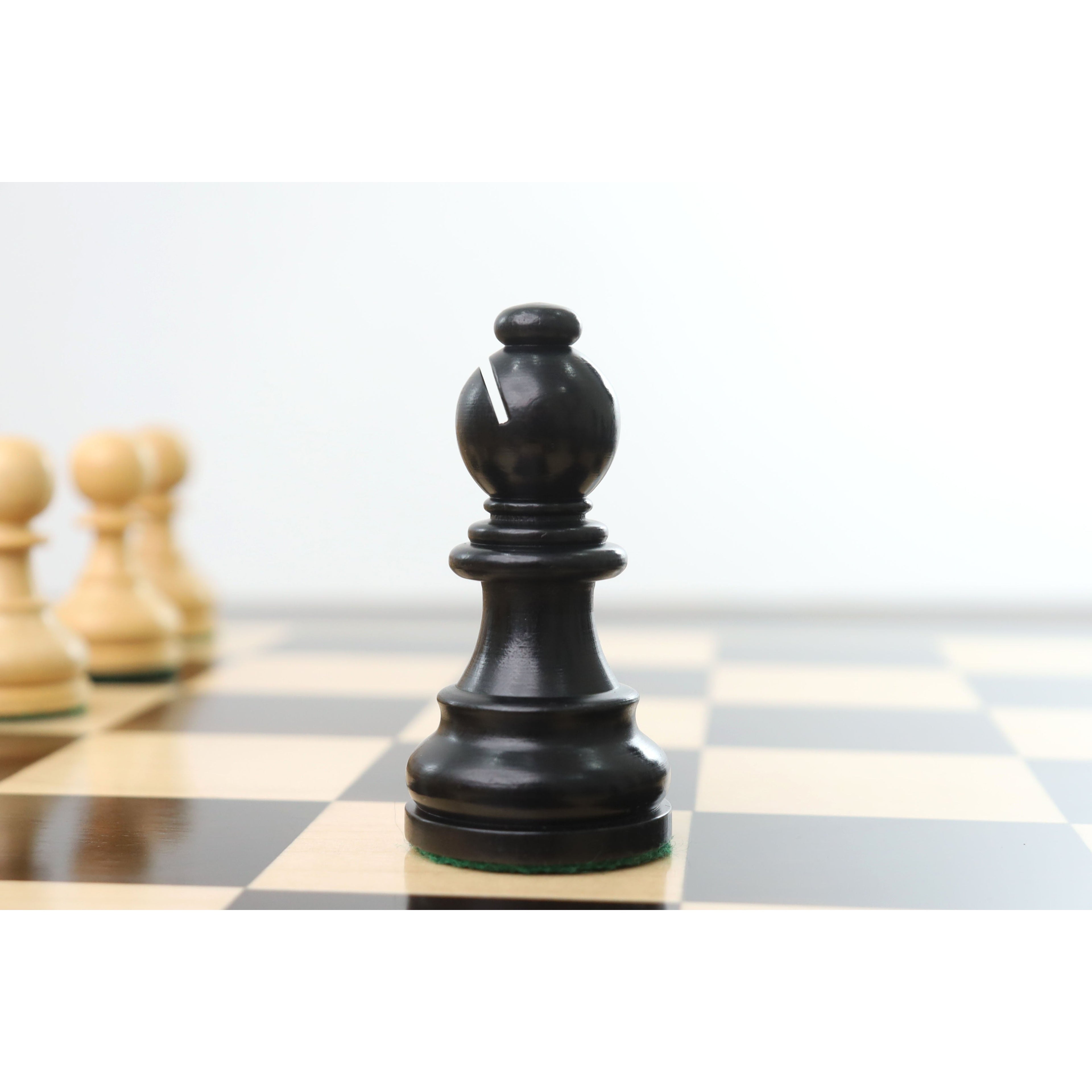 3.9" Tournament Chess Set (Chess Pieces Only) Ebonised Boxwood with Extra Queens