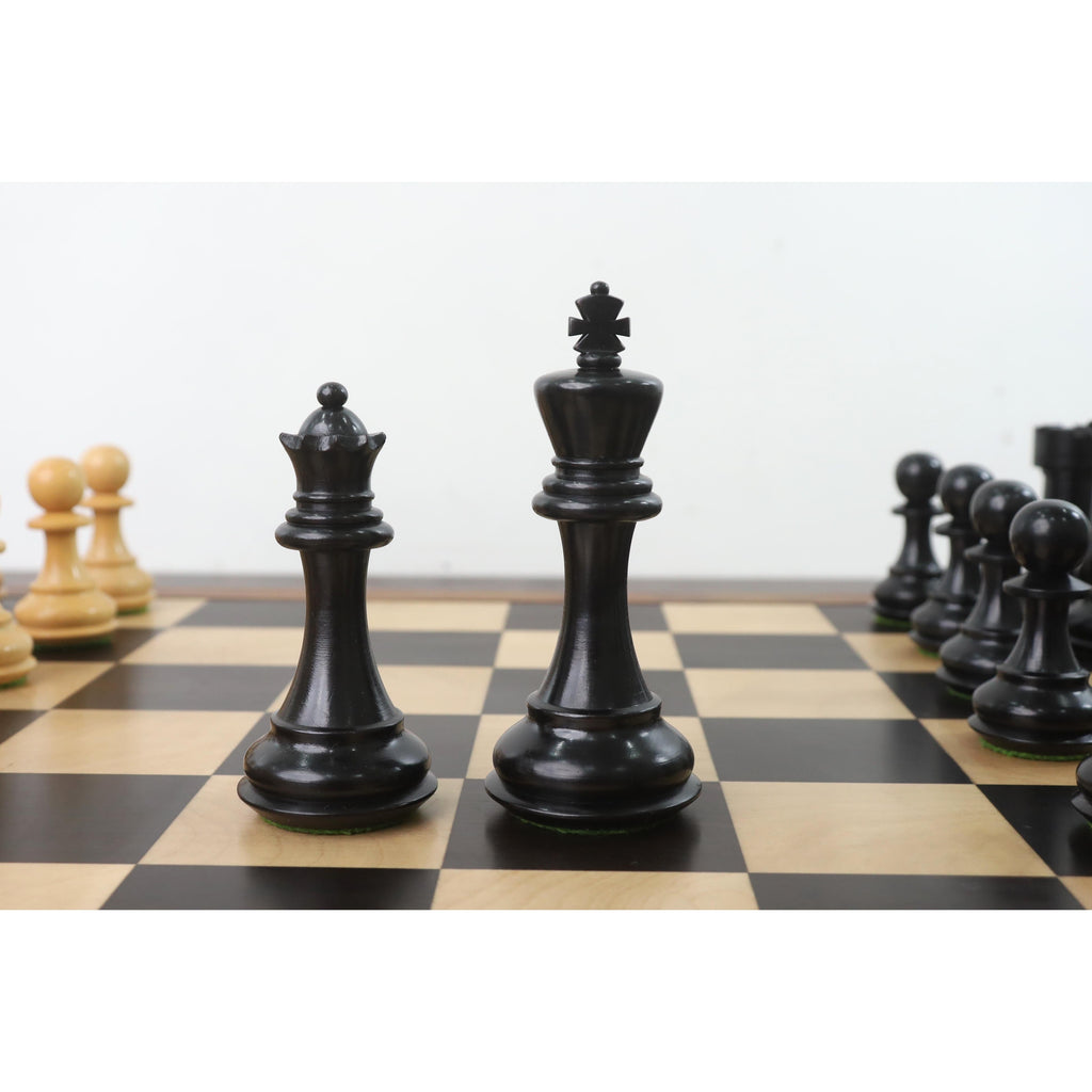 4.1" Ebonised Professional Staunton Weighted Chess Set (Chess Pieces Only) w/4 Queens