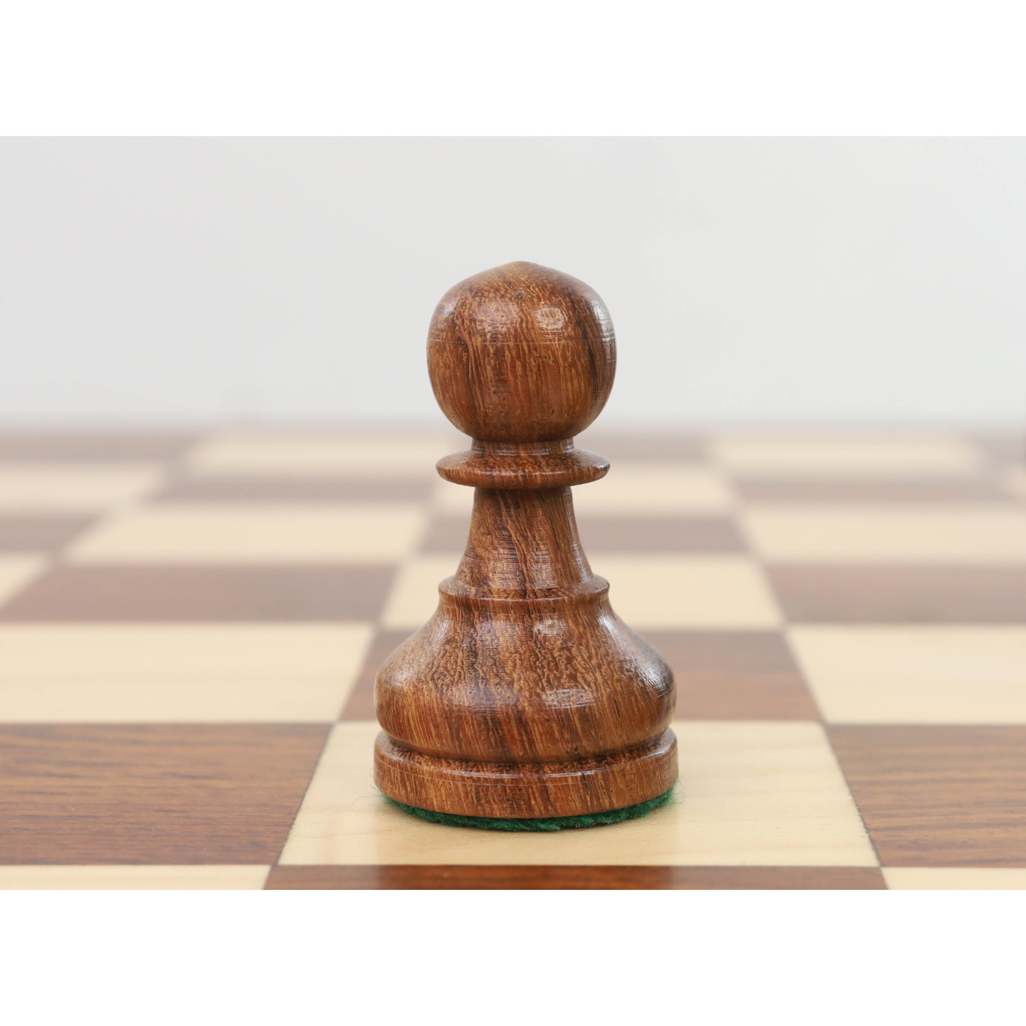 19" Inlaid Tournament Chessboard Set in Golden Rosewood & Storage Box
