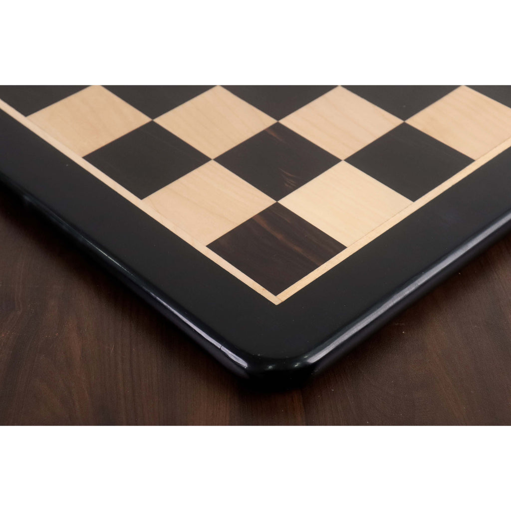 21" Inlaid Ebony & Maple Wood Chess Board 2.18” Square (55 mm)
