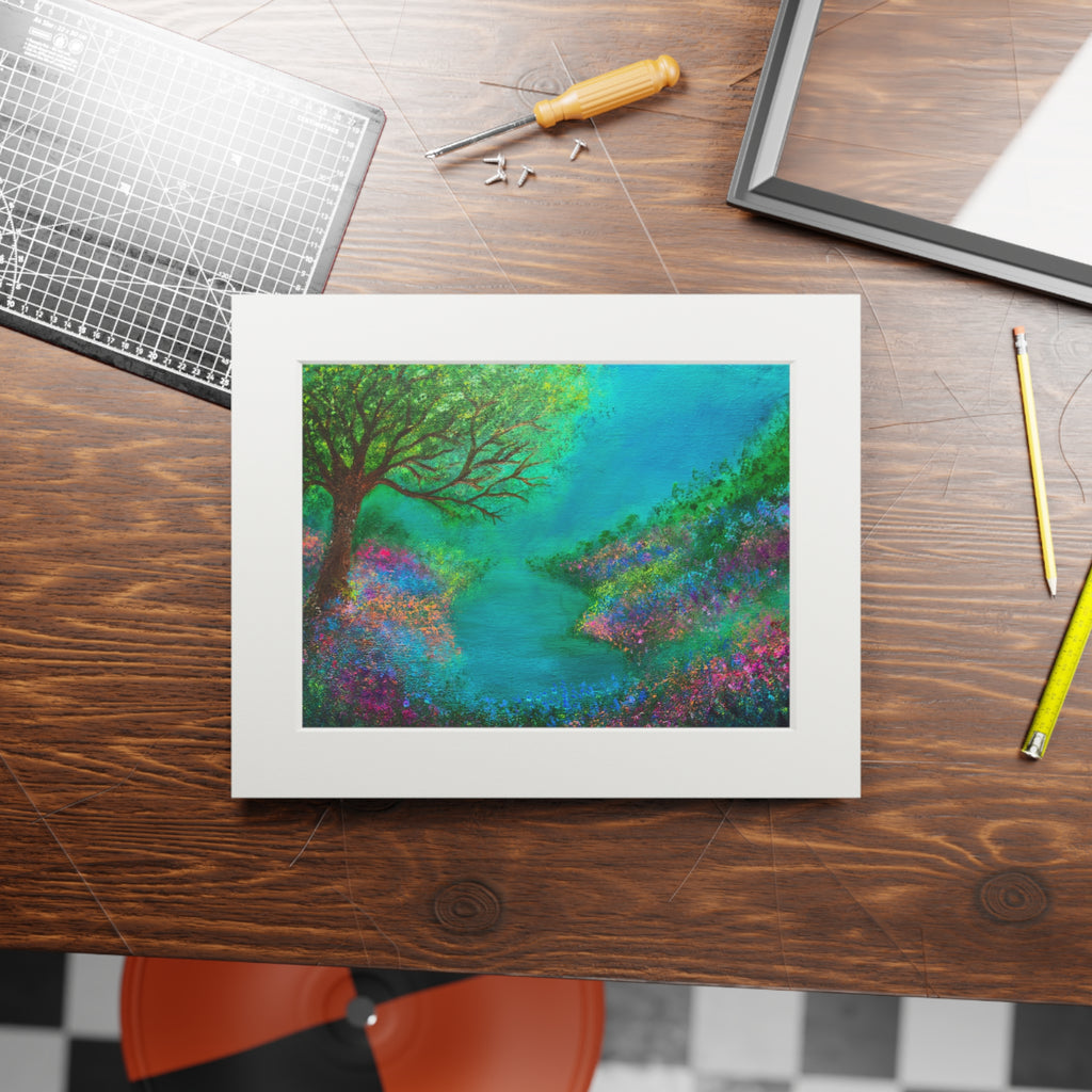 “Foggy Creek” Passepartout Giclée Print