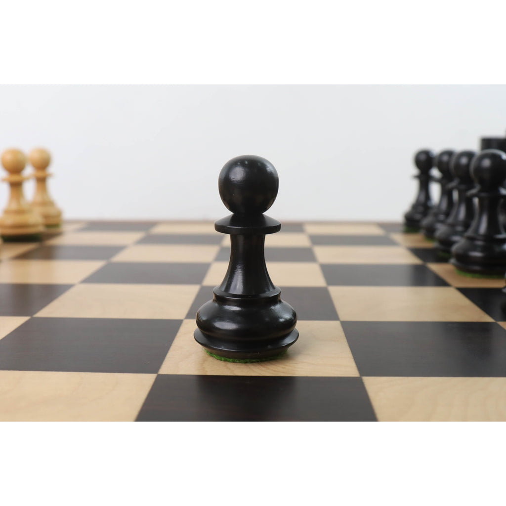 4.1" Ebonised Professional Staunton Weighted Chess Set (Chess Pieces Only) w/4 Queens