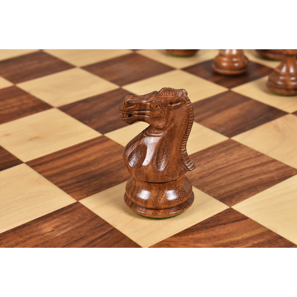 3.6" Golden Rosewood Professional Staunton Weighted Chess Set (Chess Pieces Only) w/4 Queens