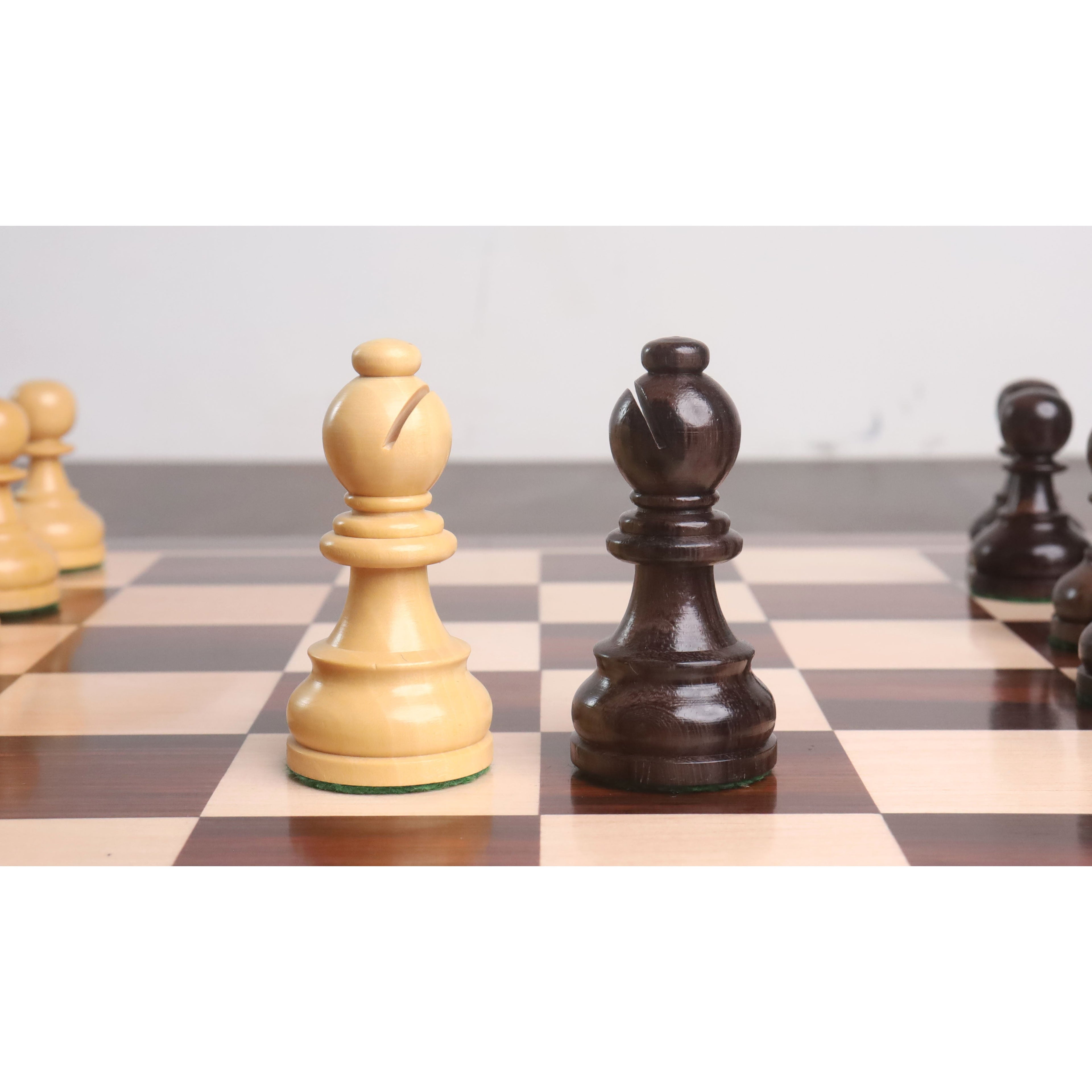 19" Inlaid Tournament Chessboard Set in Rosewood & Storage Box