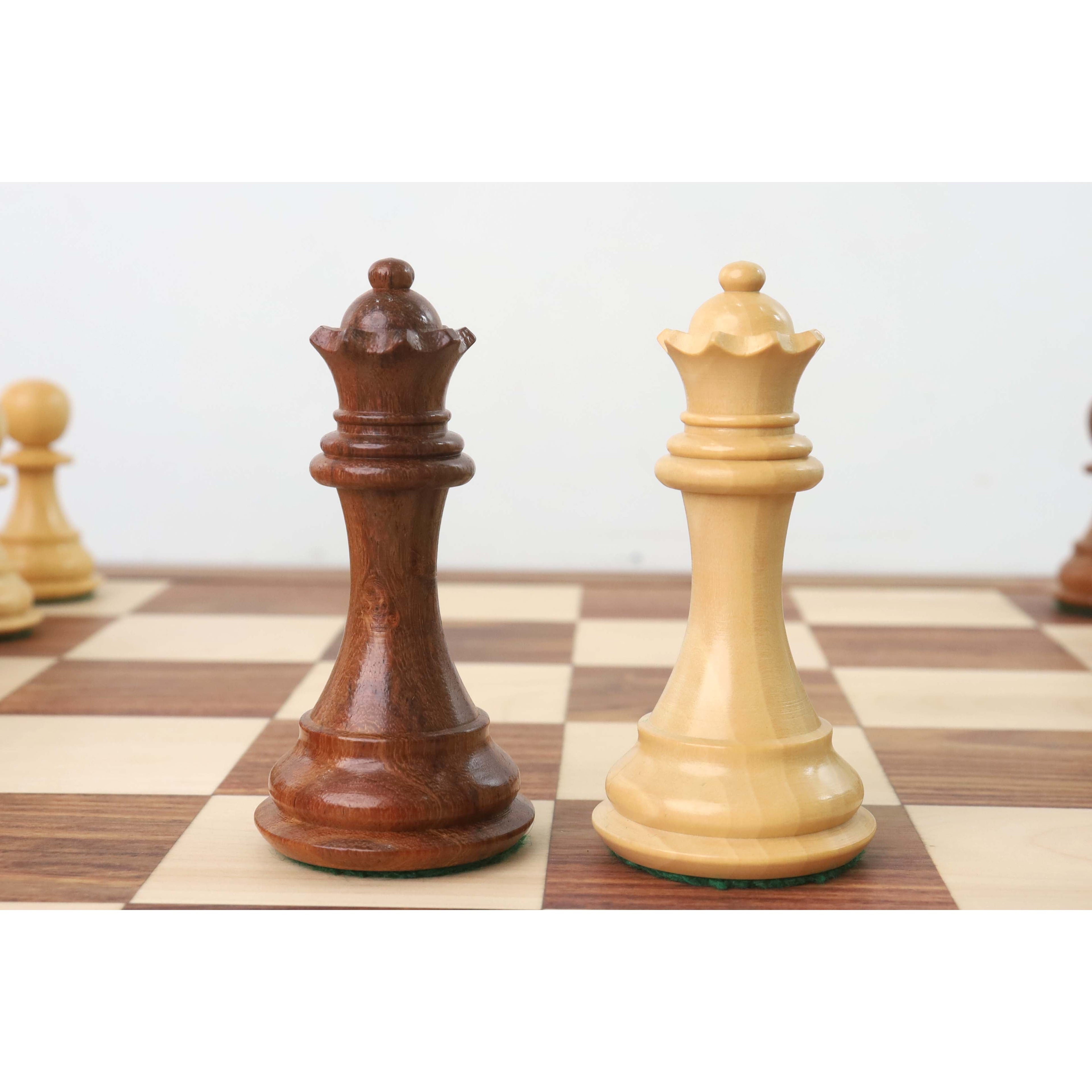 21” Concave Inlay Golden Rosewood Chessboard 4.1” Pro Staunton Weighted Pieces & Storage Box