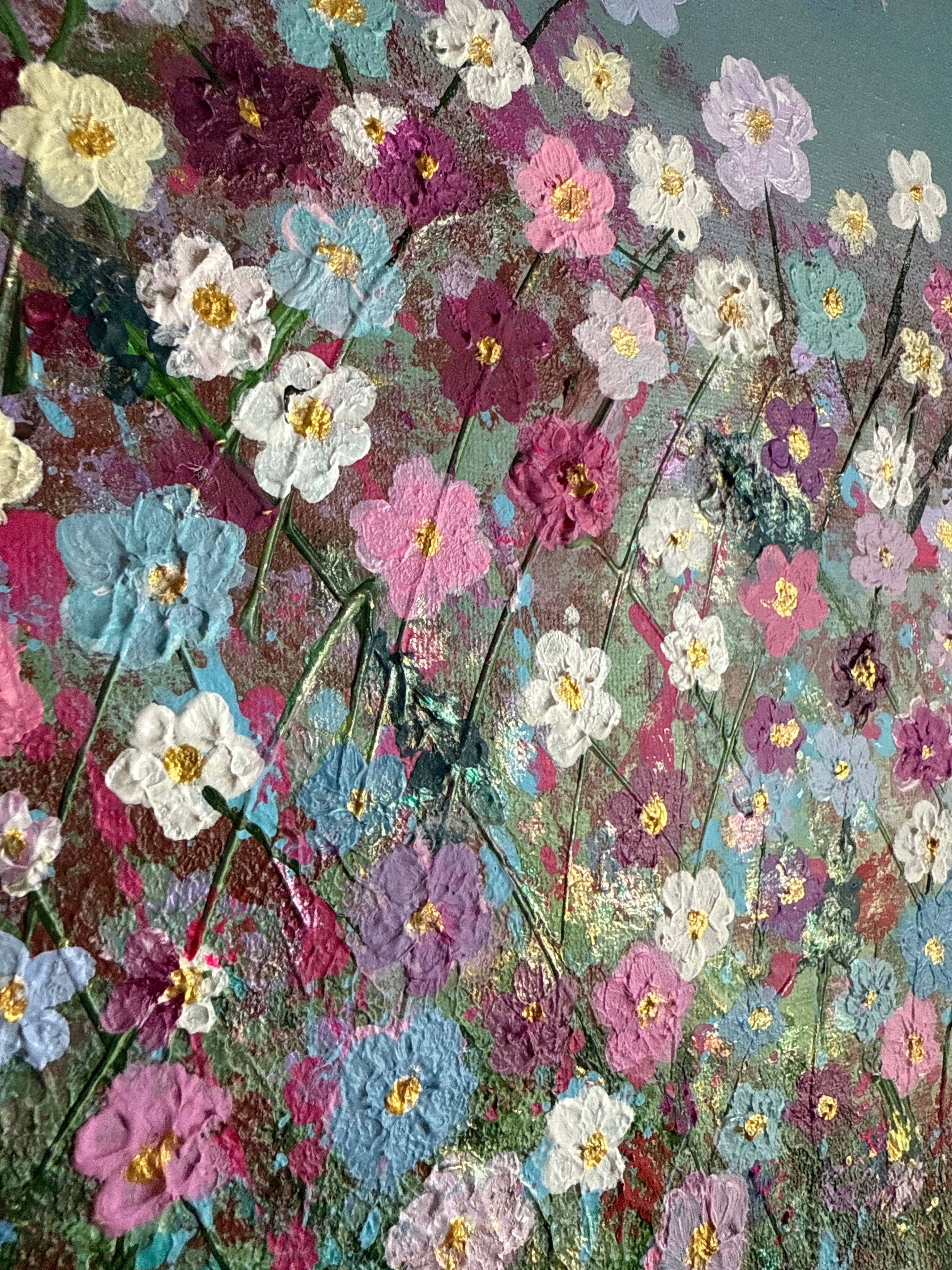 “Petals of Alchemy” Original Metallic Acrylic Canvas