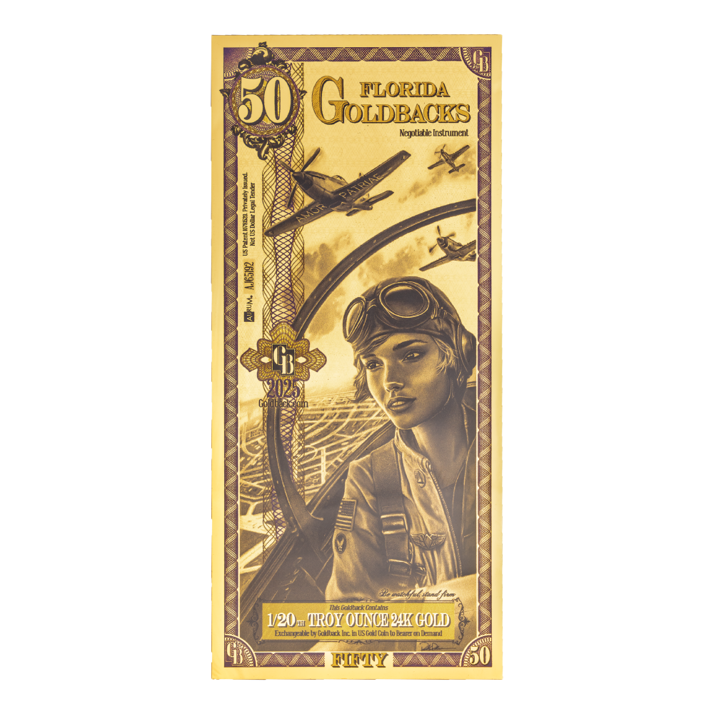 Amor Patriae Florida 50 Goldback Love of Country Patriot
