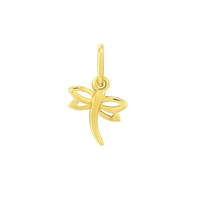 14K Yellow Gold Dragonfly Charm