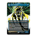 A Magic: The Gathering trading card featuring Bruce Banne from Marvel Superheroes, with a stylized illustration of a screaming face in black, yellow, and white against a green radiating background.