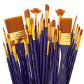 30 pc Studio Mixed Media Gold Nylon Brush Set