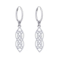 Pair of silver Celtic knot drop loop dangle eternity earrings