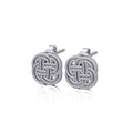 Interwoven Eternity Celtic Knot Sterling Silver Post Earrings