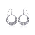 Celtic Moon Sterling Silver Earrings with intricate Moon Phase Cycle designs