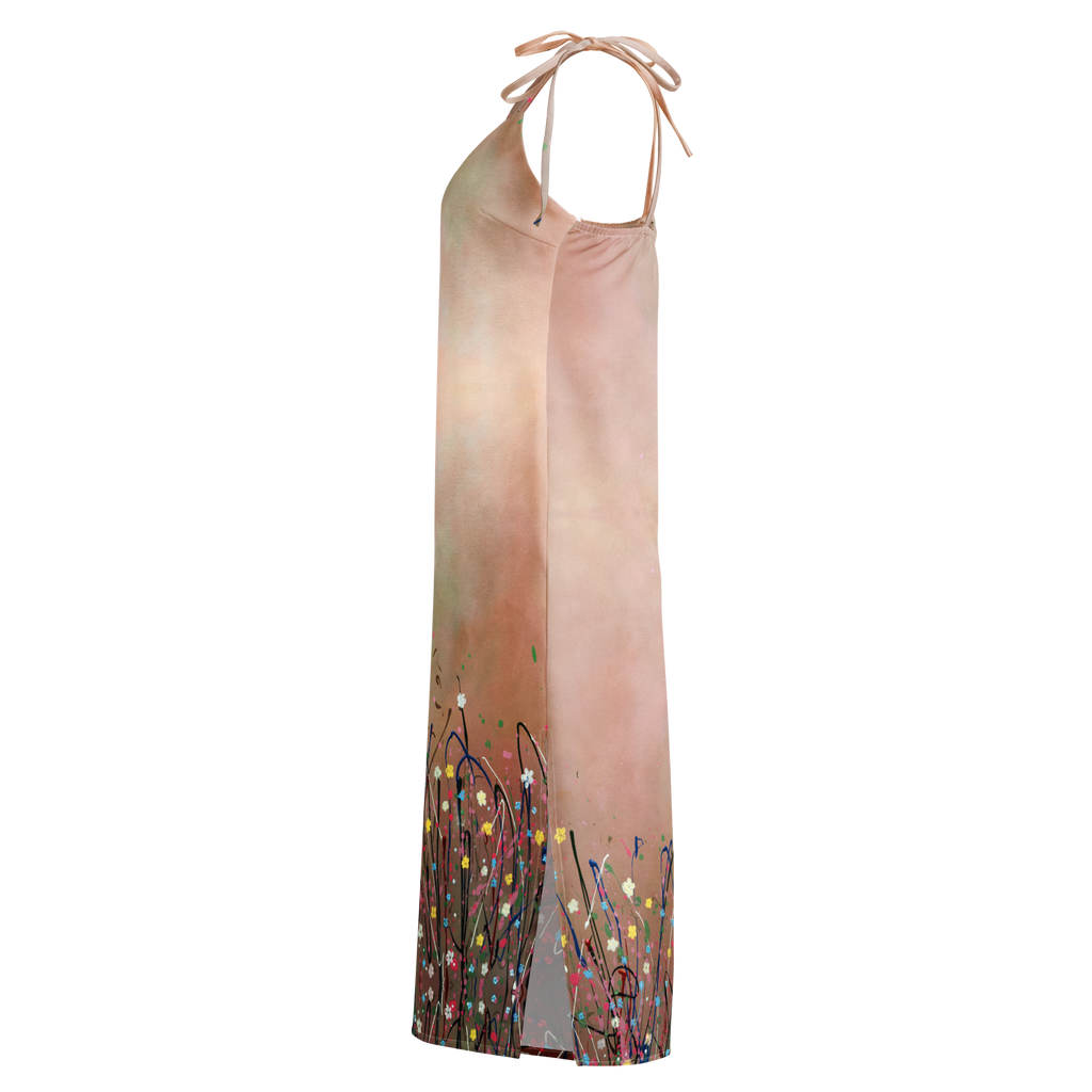 Long Floral Sleep dress with floral design on a white background