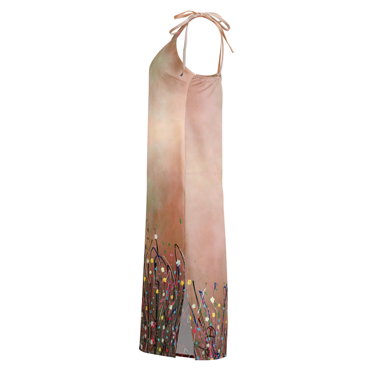 Long Floral Sleep dress with floral design on a white background