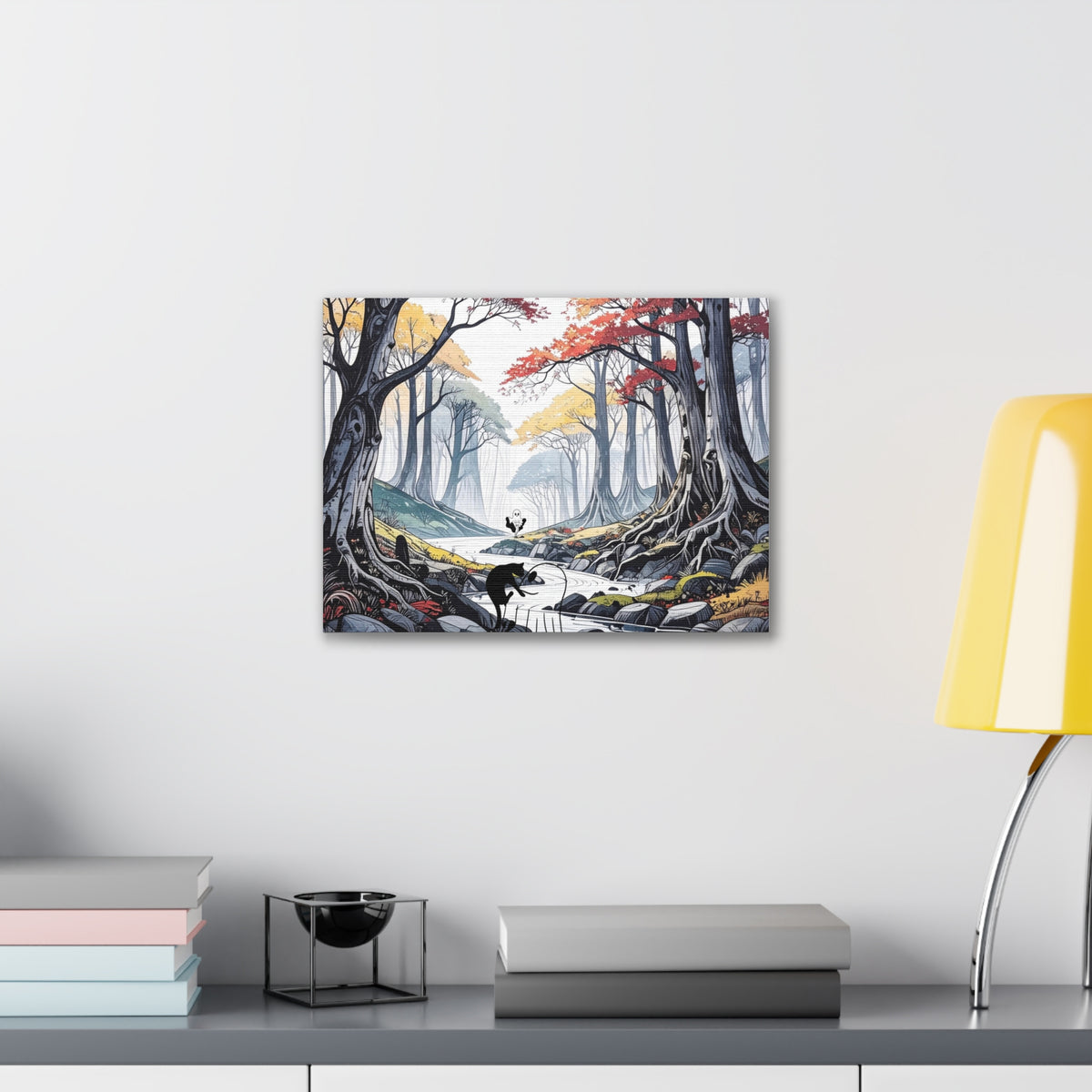 “Follow me Harder” Enchanted Autumn Forest Creek Landscape