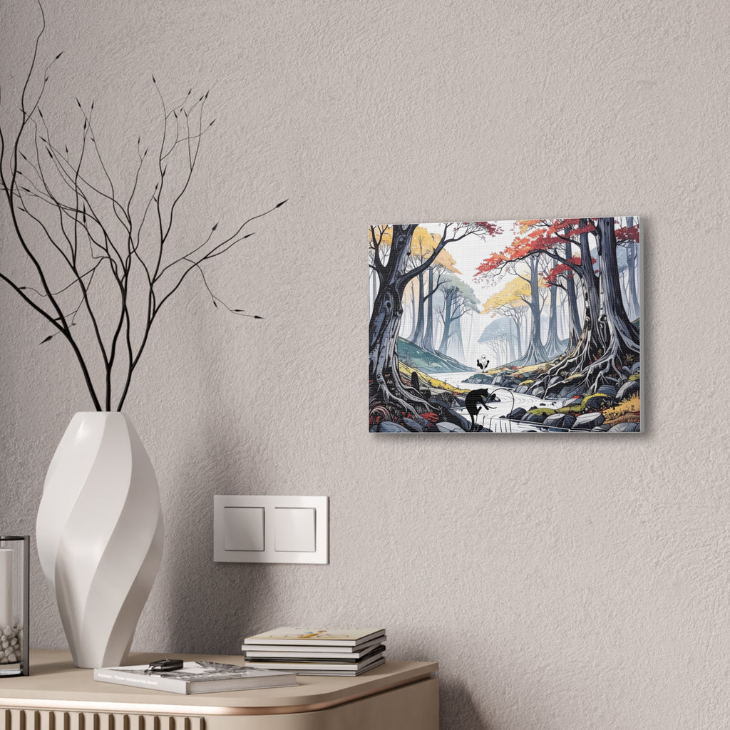 “Follow me Harder” Enchanted Autumn Forest Creek Landscape