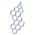 Honeycomb Chemistry Lattice .925 Ag Silver Pendant Charm
