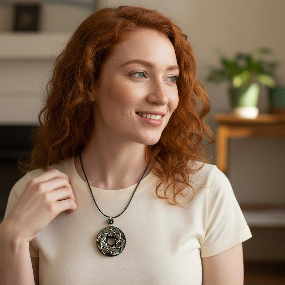 Torus Pendant-Shungite orgonite Rodin coil necklace