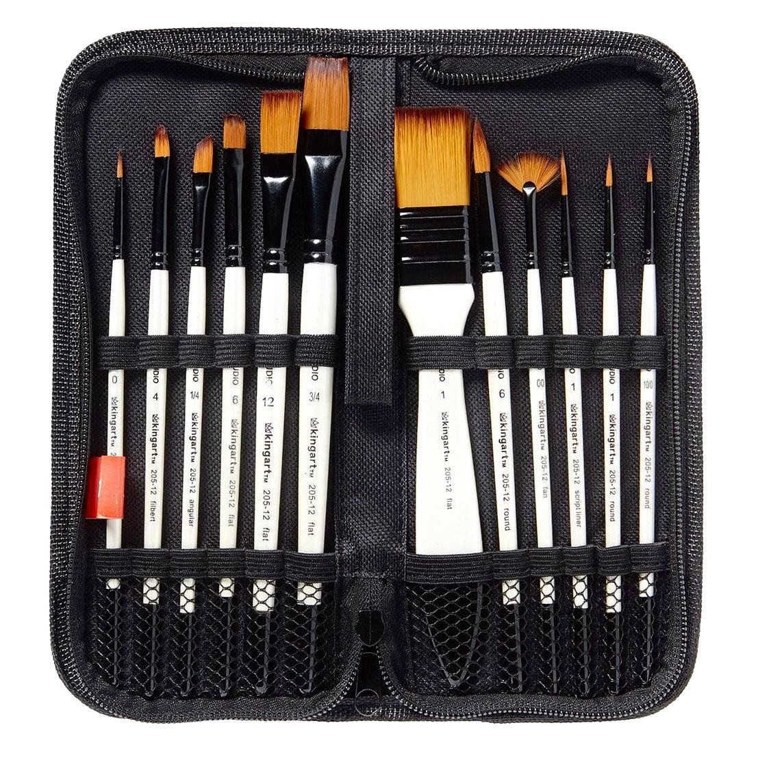 Studio Gold Nylon Brush Set Acrylic & Watercolor 12 Piece