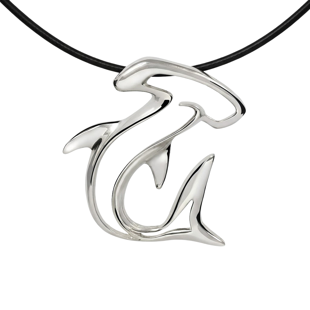 Hammerhead Shark Pendant Necklace Jewelry dive Silver