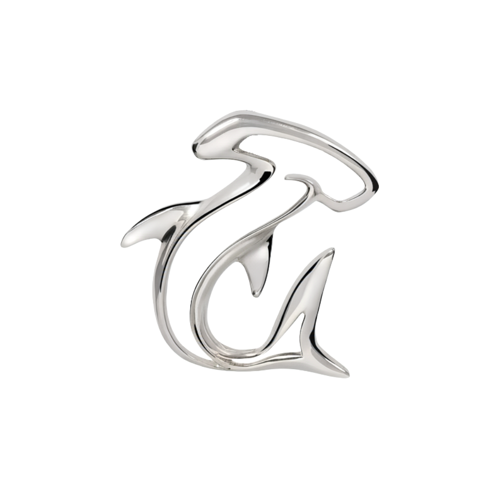 Hammerhead Shark Pendant Necklace Silver