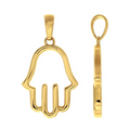 14K Yellow Gold Hamsa Pendant