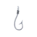 Fish Hook Silver Slider Pendant