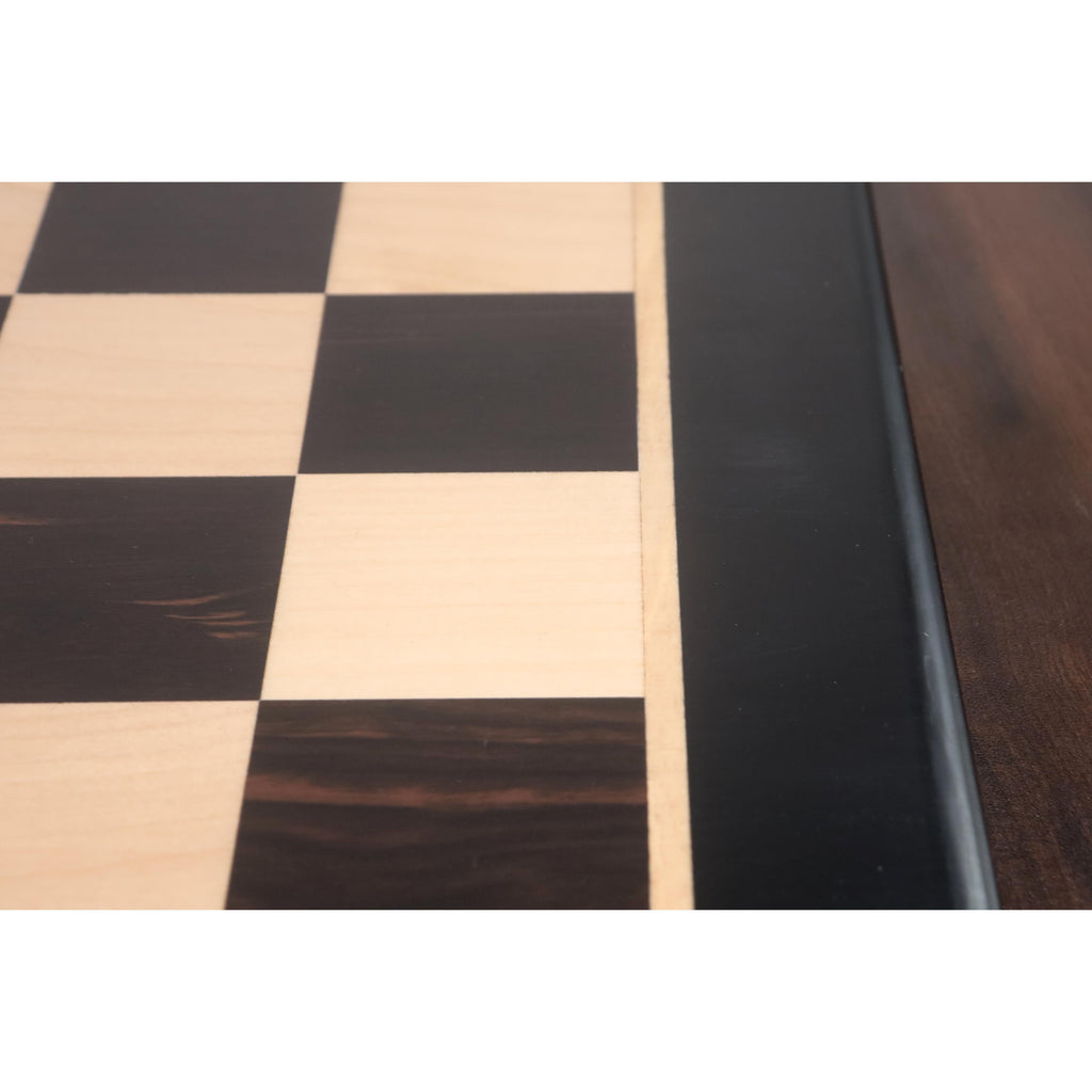 21" Inlaid Ebony & Maple Wood Chess Board 2.18” Square (55 mm)