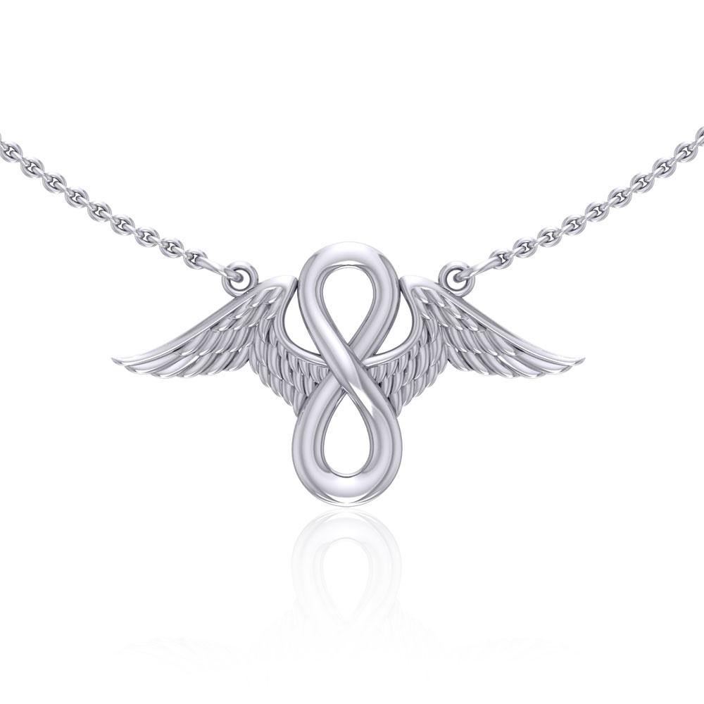 Infinity Angel Wings Sterling Silver Necklace