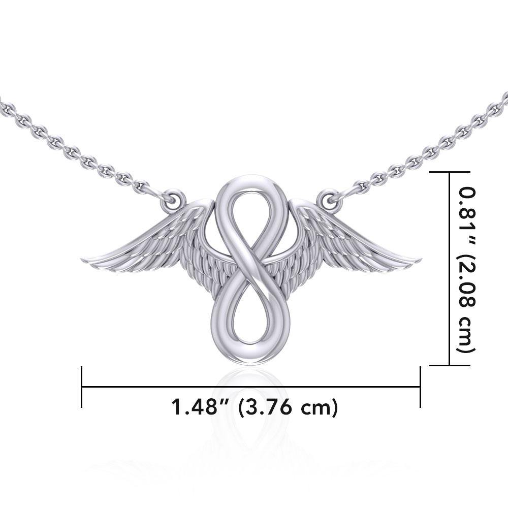 Infinity Angel Wings Sterling Silver Necklace
