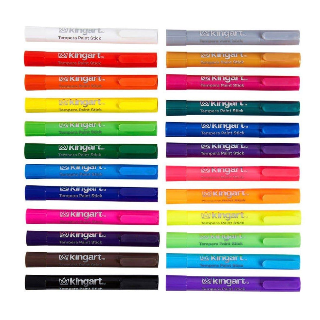 24 Colors Tempera Paint Thin Sticks