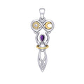 Celtic Goddess of Infinite Universe Sterling Silver and Gold Pendant