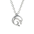 Sterling Silver necklace with a spiral styled dolphin pendant
