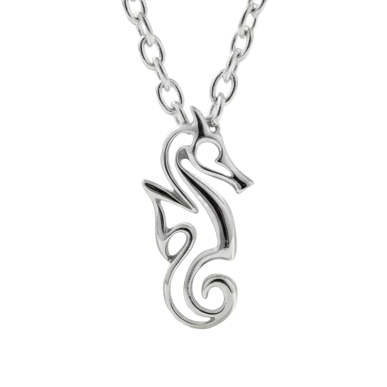 Miniature Sterling Silver seahorse pendant necklace 