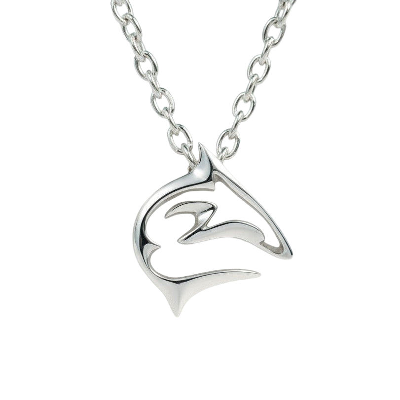 Silver shark pendant necklace