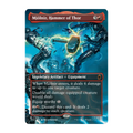 A Magic The Gathering trading card titled Mjölnir, Hammer of Thor shown on a plain white background. The card features blue-toned artwork of armored figures around a glowing hammer