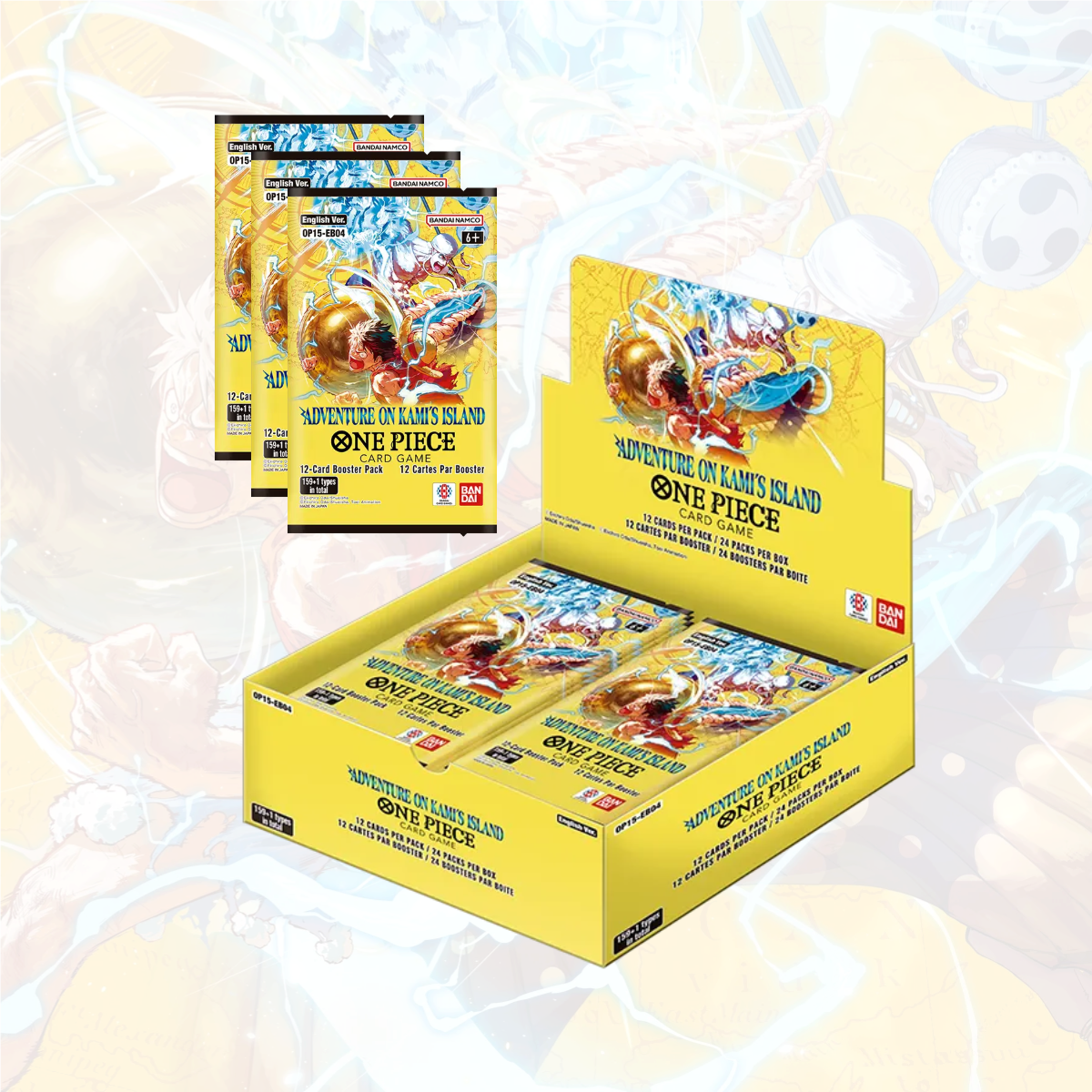 One Piece TCG Adventure on Kami's Island Booster Box Pack Artwork Transparent Wallpaper