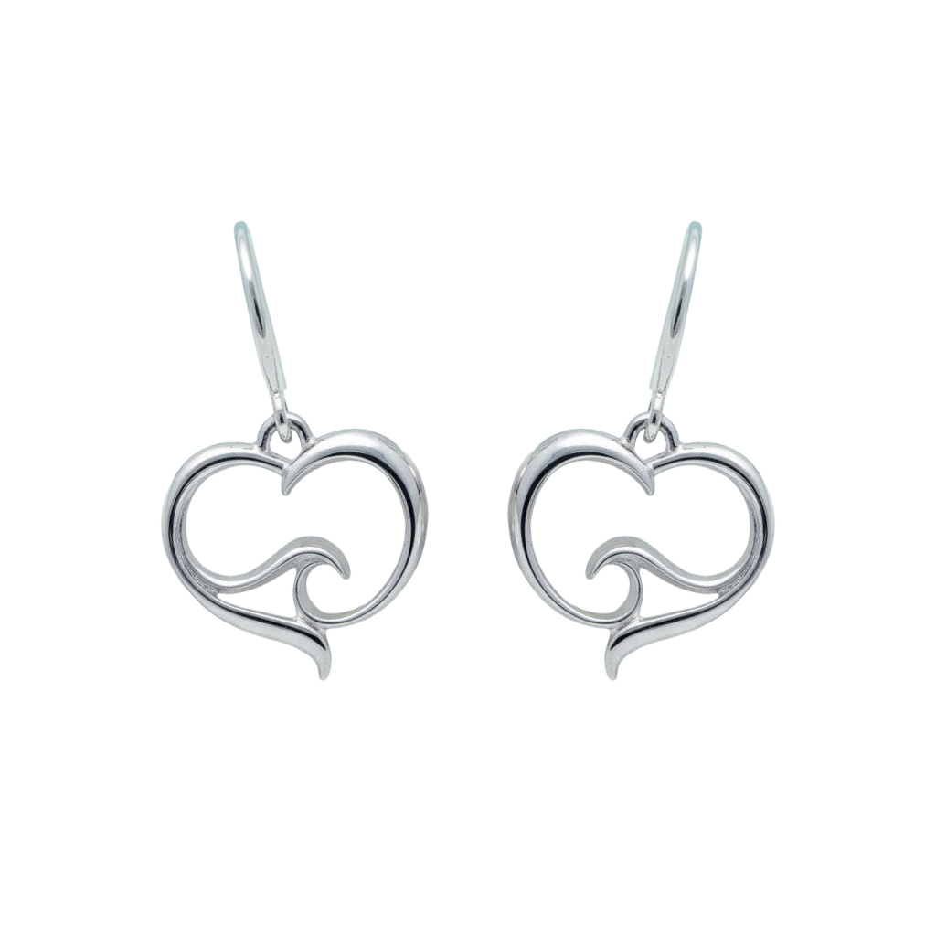 Open Wave Heart Earrings