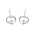 Open Wave Heart Earrings