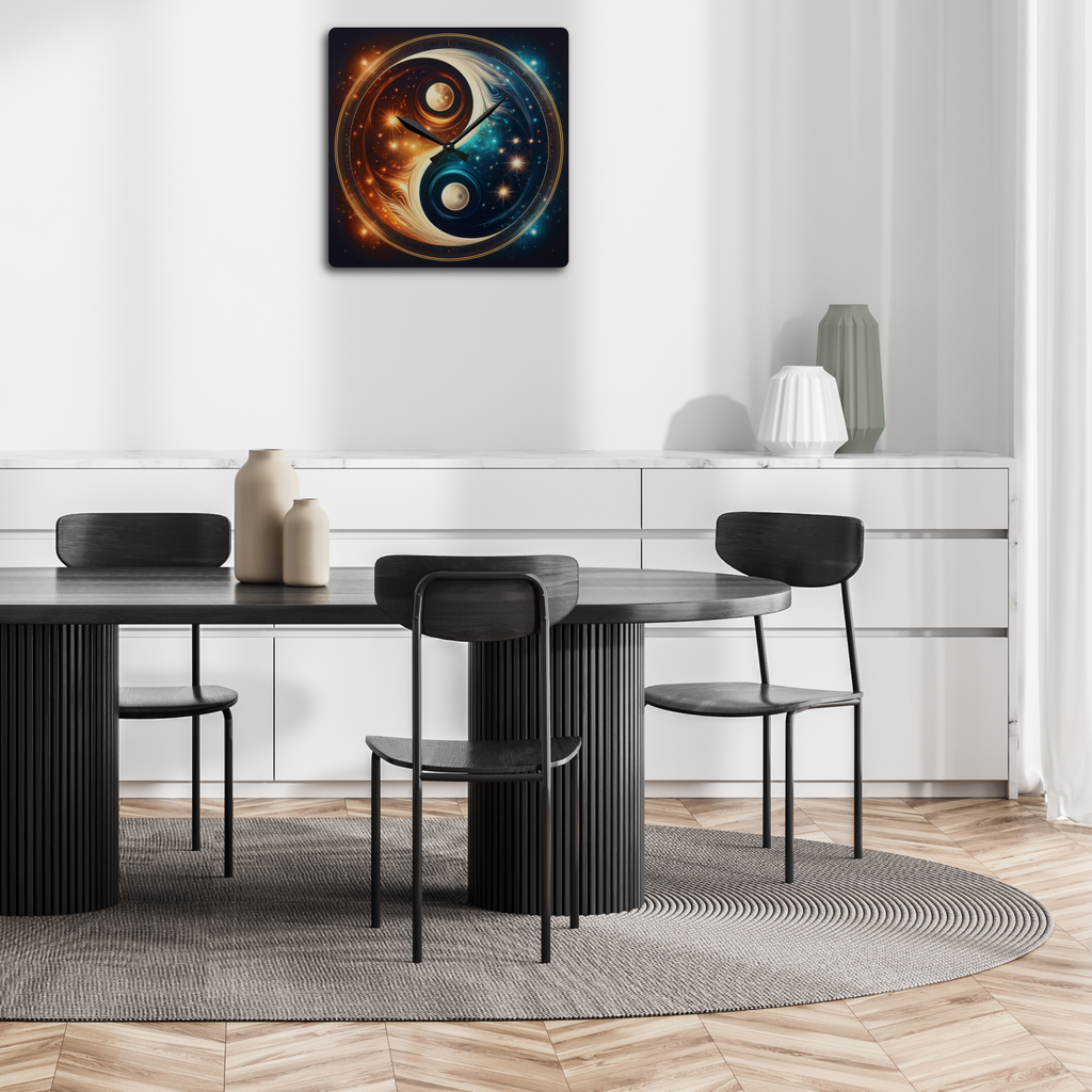 “Pogverse” Yin Yang Cosmic Acrylic Wall Clock