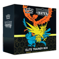 Pokémon Trading Card Game Hidden Fates Elite Trainer Box packaging with Pokémon Kanto Phoenix Legendary Birds Moltres Articuno Zapdos 