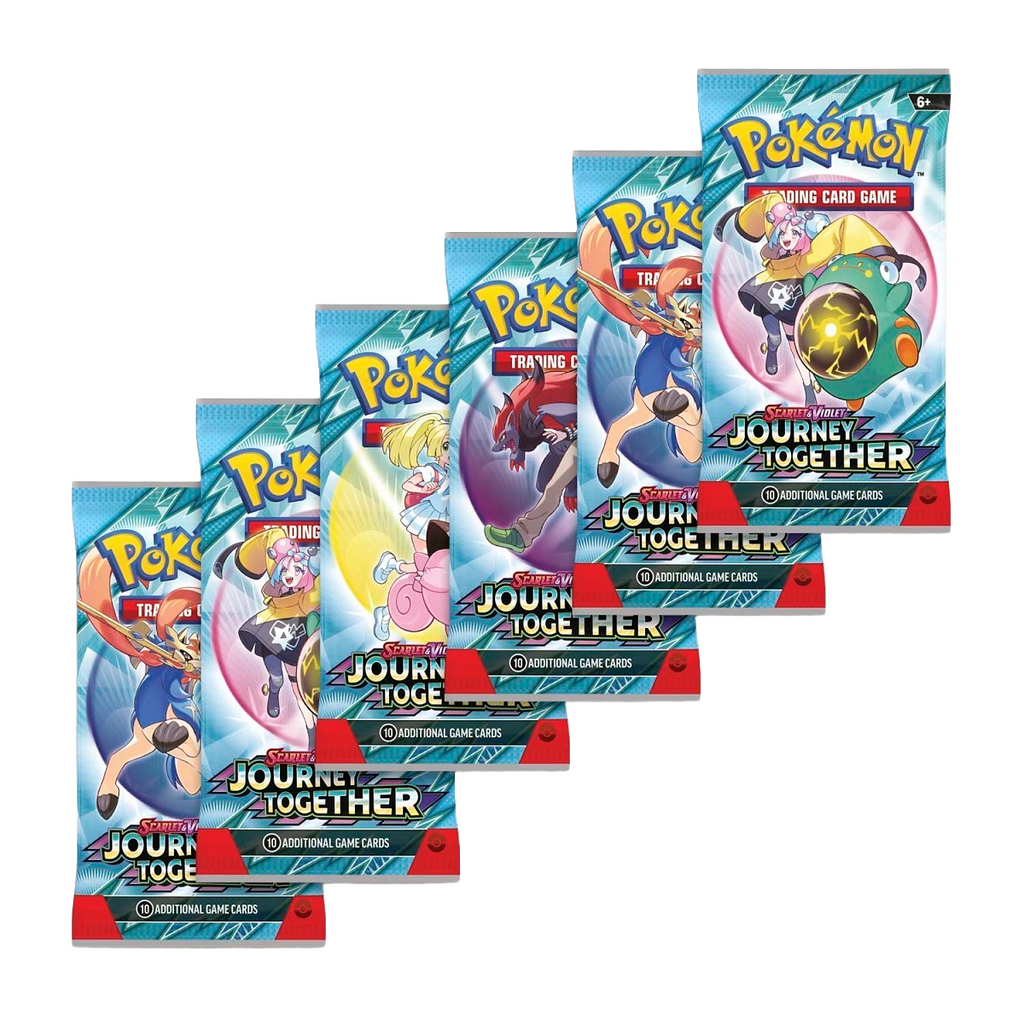Pokémon TCG Journey Together Booster Bundle Packs Six 6 Cover Artwork White Background