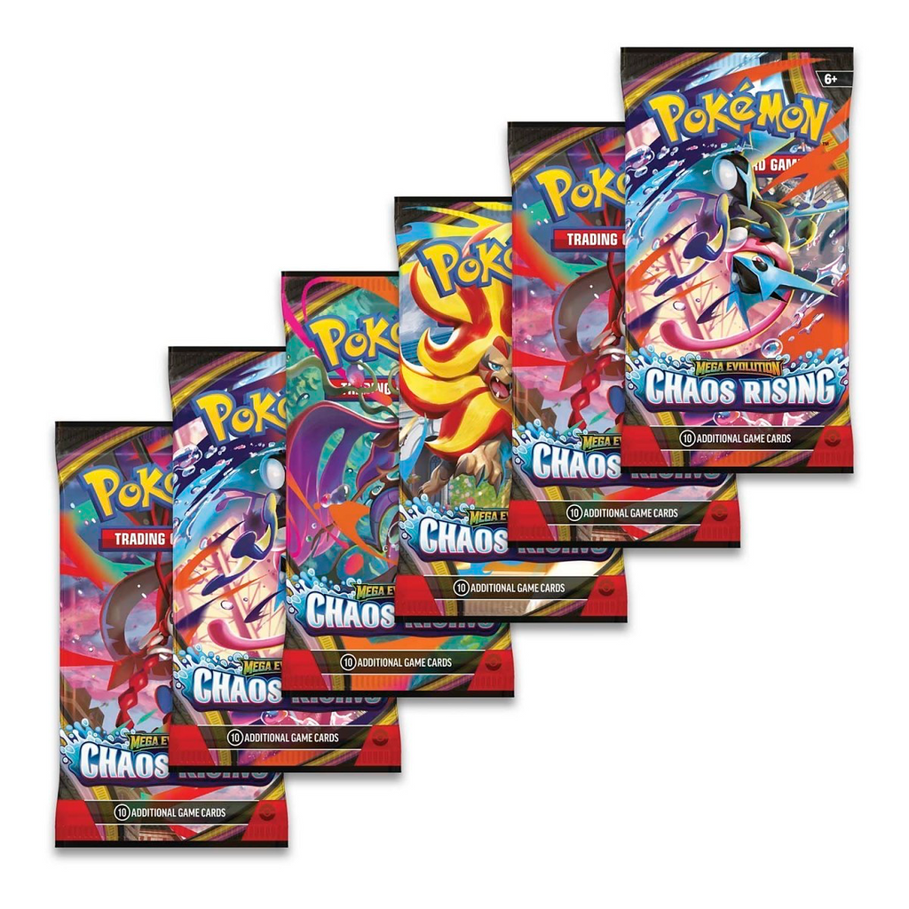 Pokemon_TCG_Chaos_Rising Booster packs on a white background